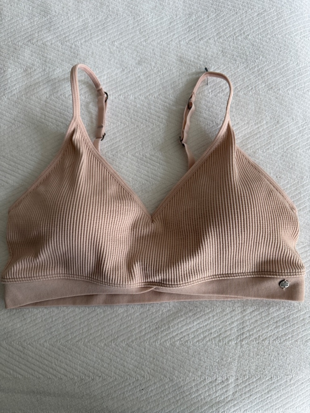 Lucky Brand Ribbed Bralette in Blush Pink